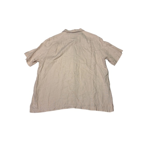 Brooks Brothers Pure Irish Linen Short Sleeve Button Down Shirt Tan Womens 16 - Picture 4 of 6